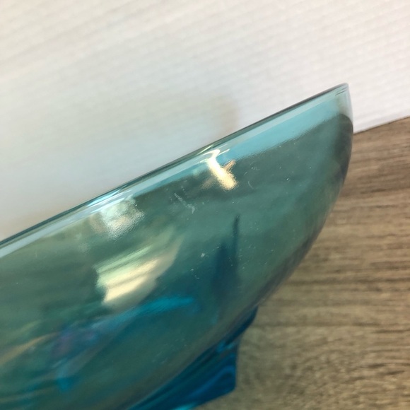 Vtg Hazel Atlas Colonial Capri Blue Serving Bowl - Picture 6 of 14